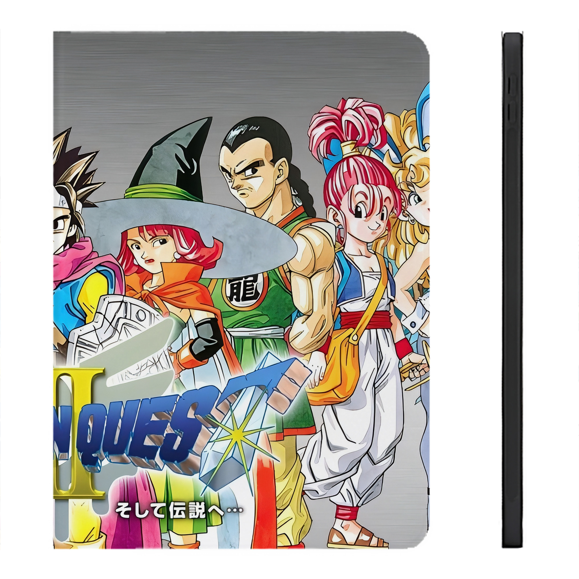 （画像用） ドラゴンクエスト Doragon Kuesuto Dragon Quest IPadケース ペンホルダー付き ブックスタイルデザイン